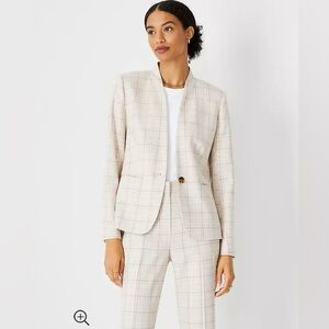 Ann Taylor Cutaway Blazer in Plaid